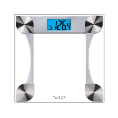 Taylor Digital Glass Bathroom Scale, Accurate Body Weight Tracking, 440 lb Capacity, Battery-Powered