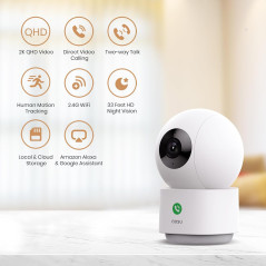 AOSU 2K Indoor Security Camera – Baby Monitor, Pet Cam & Alexa Compatible