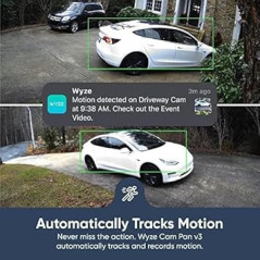 WYZE Cam Pan v3 – 1080P Outdoor Smart Security Camera with Motion Tracking