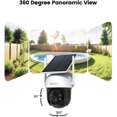 AOSU 2K Wireless Solar Security Camera Outdoor - 360° Panoramic, Human Auto Tracking, Color Night Vision