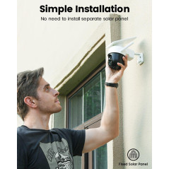 AOSU Wire-Free Solar Security Camera – 360° Panoramic 2K Night Vision