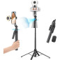 acer 64 Auto Face Tracking Tripod with Light & Remote for iPhone/Android/Camera, 360° Rotating Selfie Stick