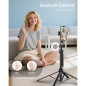acer 64 Auto Face Tracking Tripod with Light & Remote for iPhone/Android/Camera, 360° Rotating Selfie Stick