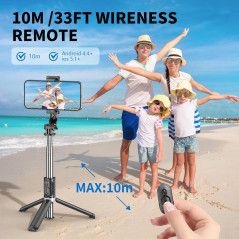 All-in-One Extendable Selfie Stick Tripod with Wireless Remote for iPhone 17-12, Galaxy, OnePlus & More
