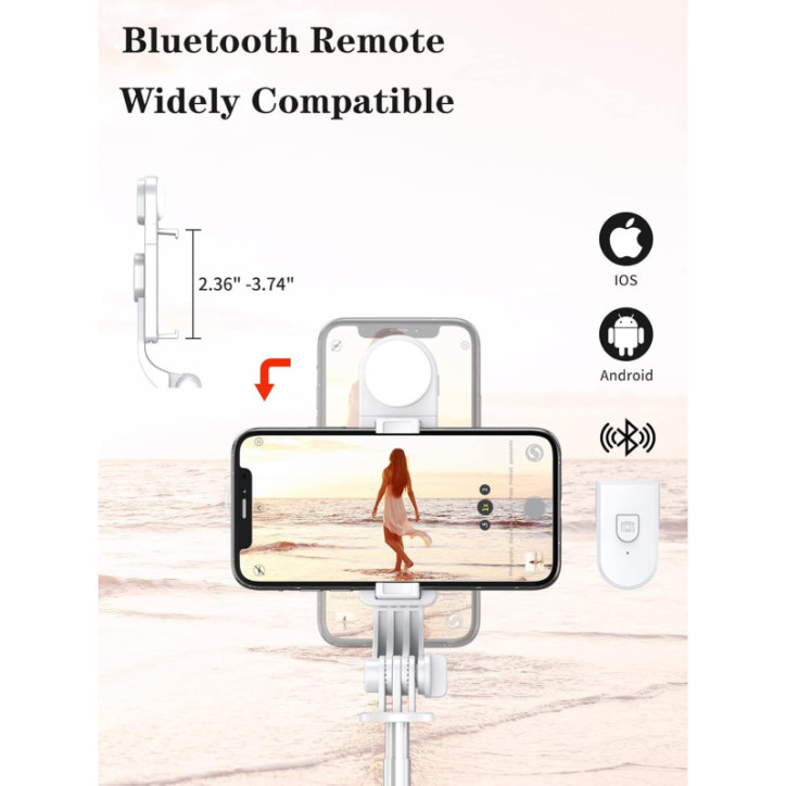 46 Selfie Stick Tripod with Wireless Remote & LED Fill Light for iPhone 16/15/14/Android Smartphones 46 Selfie Stick Tripod with Wireless Remote & LED Fill Light for iPhone 16/15/14/Android Smartphones