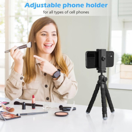 Ubeesize Portable Flexible Phone Tripod with Wireless Remote & Clip – Perfect for Video Recording