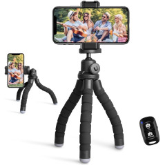 Ubeesize Portable Flexible Phone Tripod with Wireless Remote & Clip