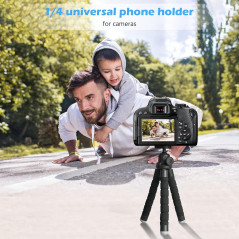 Ubeesize Portable Flexible Phone Tripod with Wireless Remote & Clip