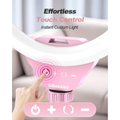 UBeesize 12 Pink Selfie Ring Light with 62 Tripod for Video Recording & Live Streaming - Phone, Camera, Webcam Compatible