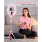 UBeesize 12 Pink Selfie Ring Light with 62 Tripod for Video Recording & Live Streaming - Phone, Camera, Webcam Compatible UBeesize 12 Pink Selfie Ring Light with 62 Tripod for Video Recording & Live Streaming - Phone, Camera, Webcam Compatible