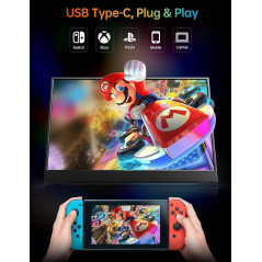 VILVA Écran Portable 15,6 FHD USB-C HDMI avec Haut-Parleurs