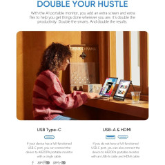 ARZOPA 15.6'' FHD Portable Monitor – Ultra-Slim with USB-C & HDMI