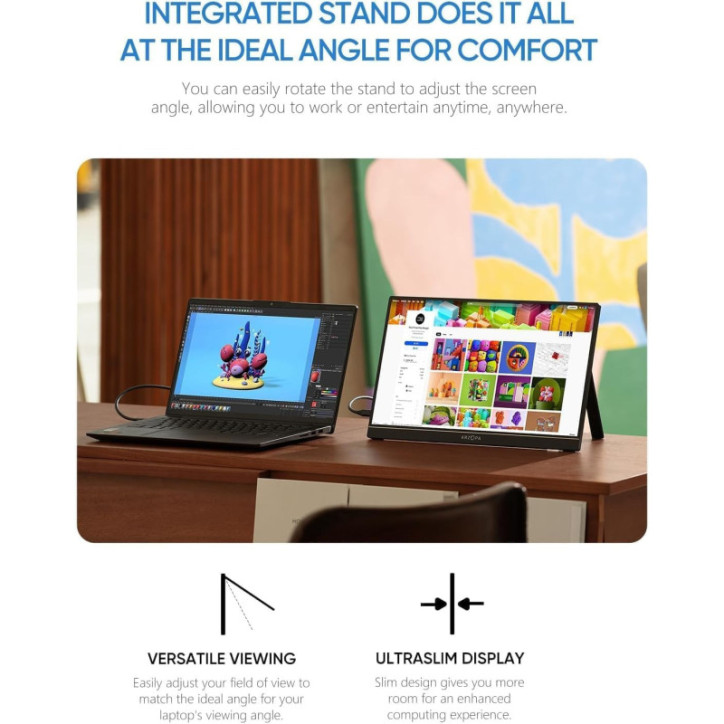 Écran portable ARZOPA 15,6 FHD 1080p Ultra-fin avec support, IPS, USB-C & HDMI pour PC, Mac, Xbox, PS5 Écran portable ARZOPA 15,6 FHD 1080p Ultra-fin avec support, IPS, USB-C & HDMI pour PC, Mac, Xbox, PS5