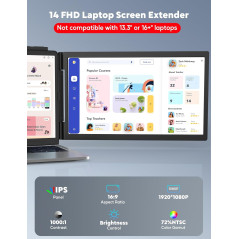Écran Portable 14 FHD IPS Double Écran USB-C/HDMI Plug&Play