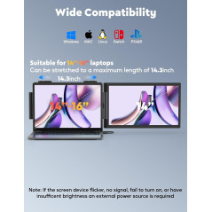 14 FHD USB-C/HDMI Portable Laptop Screen Extender for Dual Display