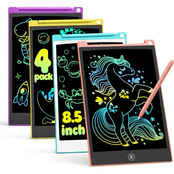 TECJOE Lot de 4 Tablettes LCD 8,5 Colorées pour Dessin, Jeux, Apprentissage Enfants 3-8 ans TECJOE Lot de 4 Tablettes LCD 8,5 Colorées pour Dessin, Jeux, Apprentissage Enfants 3-8 ans