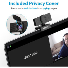 NexiGo N60 1080P Webcam with Mic, Privacy Cover & USB Plug & Play