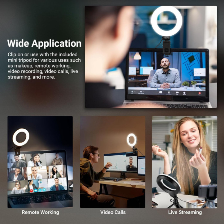 NEEWER Anneau Lumineux 5 avec Trépied Bureau et Clip pour Conférences Vidéo, Streaming & Enregistrement NEEWER Anneau Lumineux 5 avec Trépied Bureau et Clip pour Conférences Vidéo, Streaming & Enregistrement