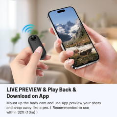 4K 128GB Mini Body Camera – Wearable, Hands-Free, Portable Camcorder