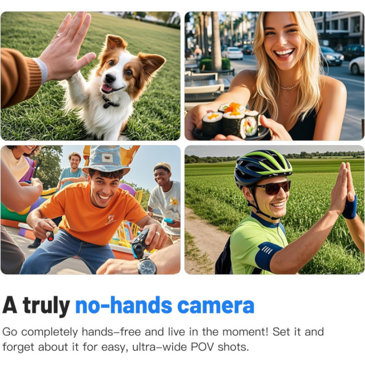 4K 128GB Mini Wearable Body Camera, Thumb Size Hands-Free Portable Camcorder for Travel & Work (Black)