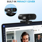 AOC 4K USB Webcam with Microphone, Noise Cancellation, Privacy Cover, 99° FOV – Plug & Play for Streaming & Conferencing AOC 4K USB Webcam with Microphone, Noise Cancellation, Privacy Cover, 99° FOV – Plug & Play for Streaming & Conferencing