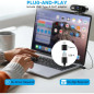 AOC 4K USB Webcam with Microphone, Noise Cancellation, Privacy Cover, 99° FOV – Plug & Play for Streaming & Conferencing AOC 4K USB Webcam with Microphone, Noise Cancellation, Privacy Cover, 99° FOV – Plug & Play for Streaming & Conferencing