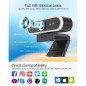 1080P Webcam with Microphone & Privacy Cover, USB Plug & Play, Auto Light Correction for Video Calls & Streaming 1080P Webcam with Microphone & Privacy Cover, USB Plug & Play, Auto Light Correction for Video Calls & Streaming