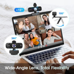 Webcam Full HD 1080P USB avec Micro Anti-Bruit et Privacy