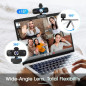 Webcam 1080P Full HD avec Micro Anti-Bruit, Correction Lumière, Cache Vie Privée, USB Plug & Play