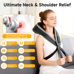 6D Deep Tissue Neck Massager with Heat – Cordless Pain Relief Gift