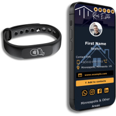 Tap NFC Wristband - Digital Business Card Bracelet, No Fees, iPhone & Android
