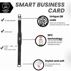 Bracelet NFC Tap - Carte Digitale Sans Abonnement (Noir)