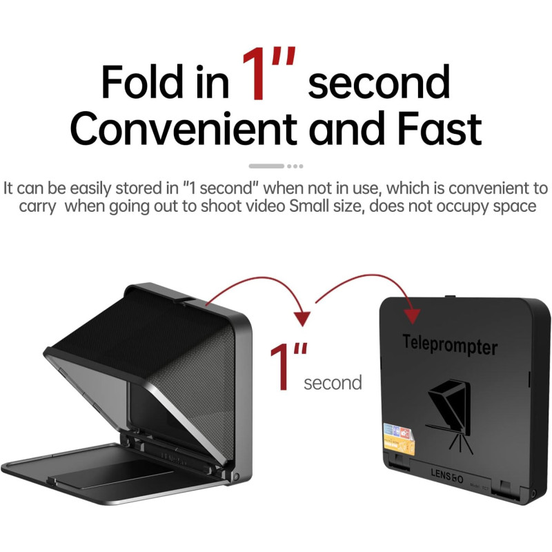 LENSGO Portable Teleprompter for iPad, Smartphone & DSLR – App Compatible