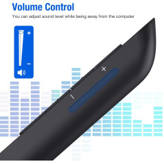 Wireless Presentation Clicker with Bluetooth & 2.4GHz RF, Red Laser Pointer, Remote for PowerPoint & Mac, AAA Powered