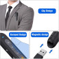 Wireless Presentation Clicker with Bluetooth & 2.4GHz RF, Red Laser Pointer, Remote for PowerPoint & Mac, AAA Powered