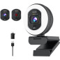 4K Autofocus Webcam with Ring Light, TOF, 1080P 60FPS, Privacy Cover & Mic – Perfect for Zoom/Skype/Meet 4K Autofocus Webcam with Ring Light, TOF, 1080P 60FPS, Privacy Cover & Mic – Perfect for Zoom/Skype/Meet