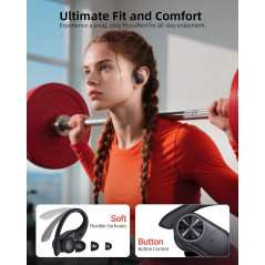 PocBuds Wireless Bluetooth Earbuds with 80hr Playtime, Wireless Charging Case, IPX7 Waterproof, Deep Bass
