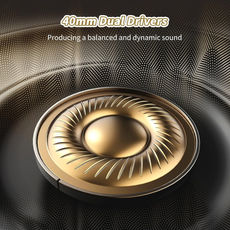 KVIDIO Bluetooth Over Ear Headphones – 65H Playtime, HiFi Stereo, Foldable