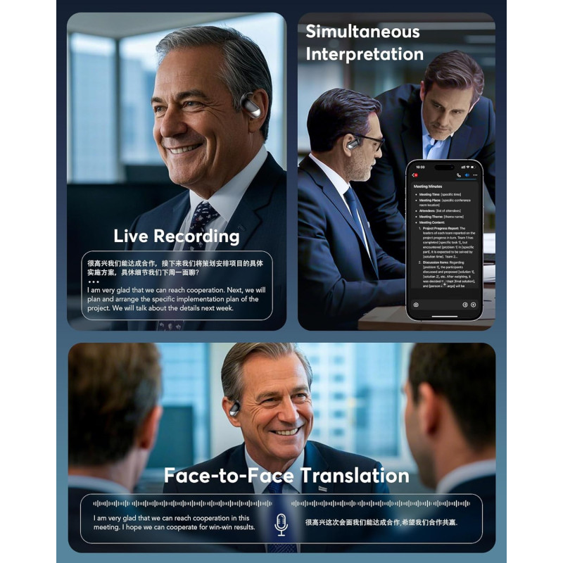 AI Translation Earbuds: 144 Languages, Real-Time 2-Way Voice Translator