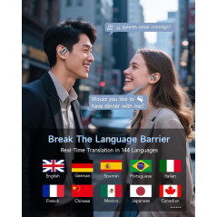 Real-Time AI Translation Earbuds - 144 Languages for iPhone & Android