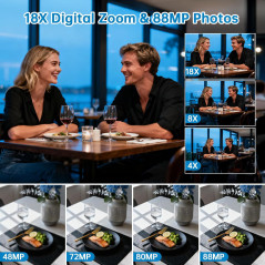 Caméra Vidéo 8K 2025 Ultra HD 88MP Wifi Vlogging YouTube