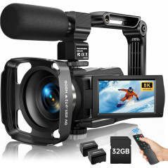2025 8K Ultra HD Video Camera 88MP Vlogging Camcorder with WiFi & Night Vision