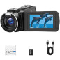 1080P Digital Camcorder 18X Zoom, 3 Rotatable Screen, Anti-Shake, 48MP Vlogging Camera with 32GB Card & Battery 1080P Digital Camcorder 18X Zoom, 3 Rotatable Screen, Anti-Shake, 48MP Vlogging Camera with 32GB Card & Battery
