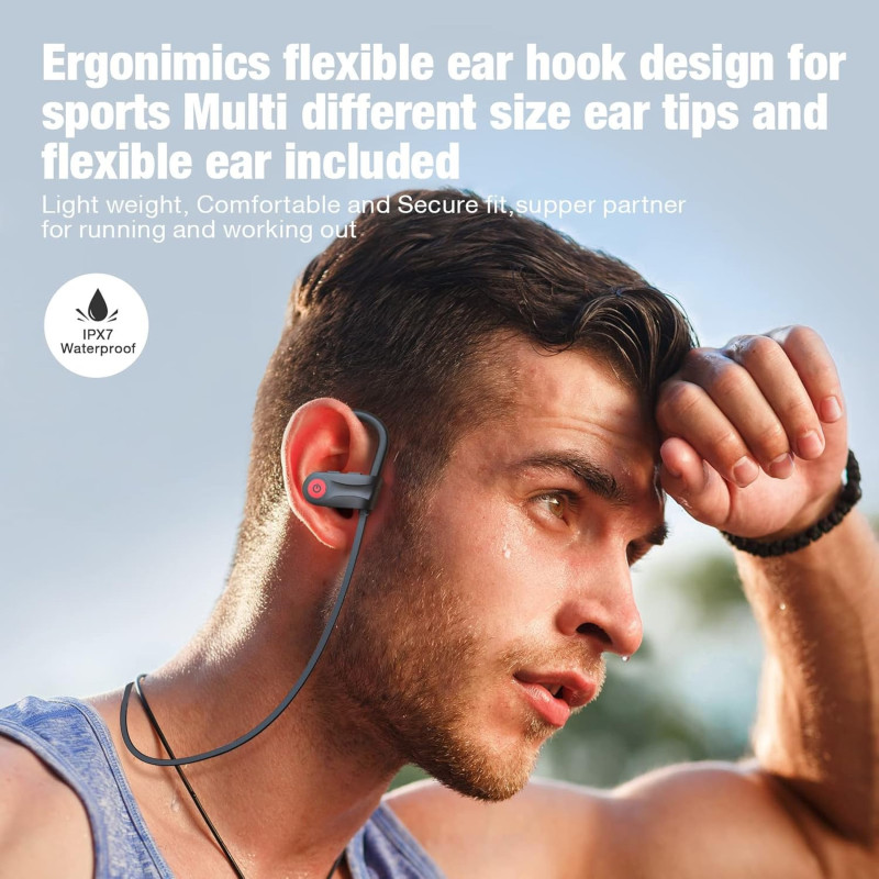 Boean Bluetooth Headphones - 16H Playtime, Waterproof IPX7, Deep Bass