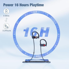 Boean Bluetooth Headphones - 16H Playtime, Waterproof IPX7, Deep Bass