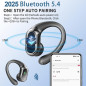 Écouteurs sans fil Bluetooth 5.4, 50H HiFi Bass, Micro anti-bruit ENC, IP7 étanche, LED, avec crochets pour sport Écouteurs sans fil Bluetooth 5.4, 50H HiFi Bass, Micro anti-bruit ENC, IP7 étanche, LED, avec crochets pour sport