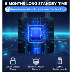 eLinkSmart Keyless Biometric Fingerprint Gym Locker Lock - Weatherproof