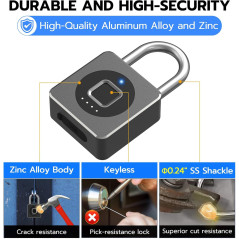 eLinkSmart Keyless Biometric Fingerprint Gym Locker Lock - Weatherproof