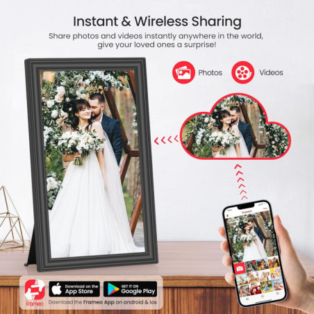 64GB 15.6 Frameo WiFi Digital Photo Frame, 1920x1080 IPS Touchscreen, Send Photos Remotely - Perfect Gift