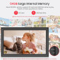 Cadre photo numérique Frameo 15,6 FHD IPS 64GB WiFi tactile, envoyez photos depuis smartphone, cadeau idéal parents Cadre photo numérique Frameo 15,6 FHD IPS 64GB WiFi tactile, envoyez photos depuis smartphone, cadeau idéal parents
